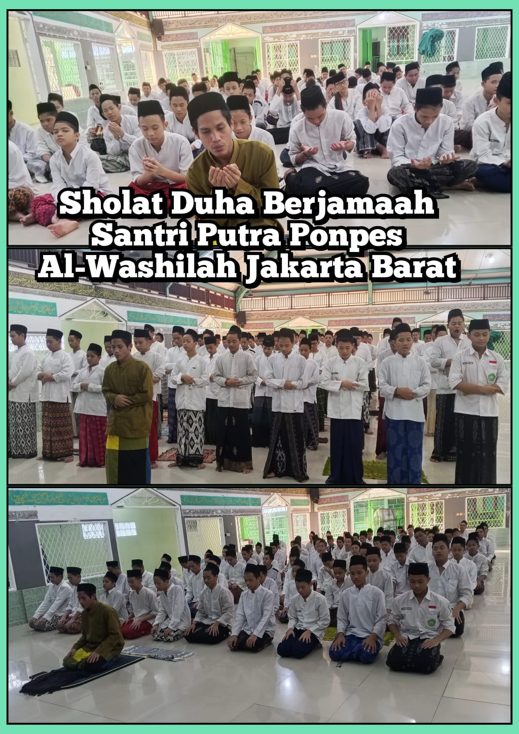 Read more about the article Menjemput Berkah Pagi: Sholat Duha Berjamaah Santri Putra Ponpes Al-Washilah Jakarta Barat