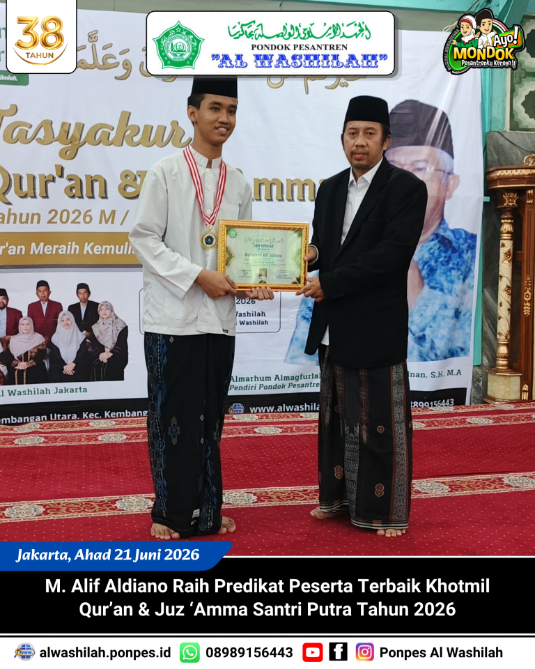 M. Alif Aldiano Raih Predikat Peserta Terbaik Khotmil Al-Qur’an & Juz ‘Amma Santri Putra Tahun 2026